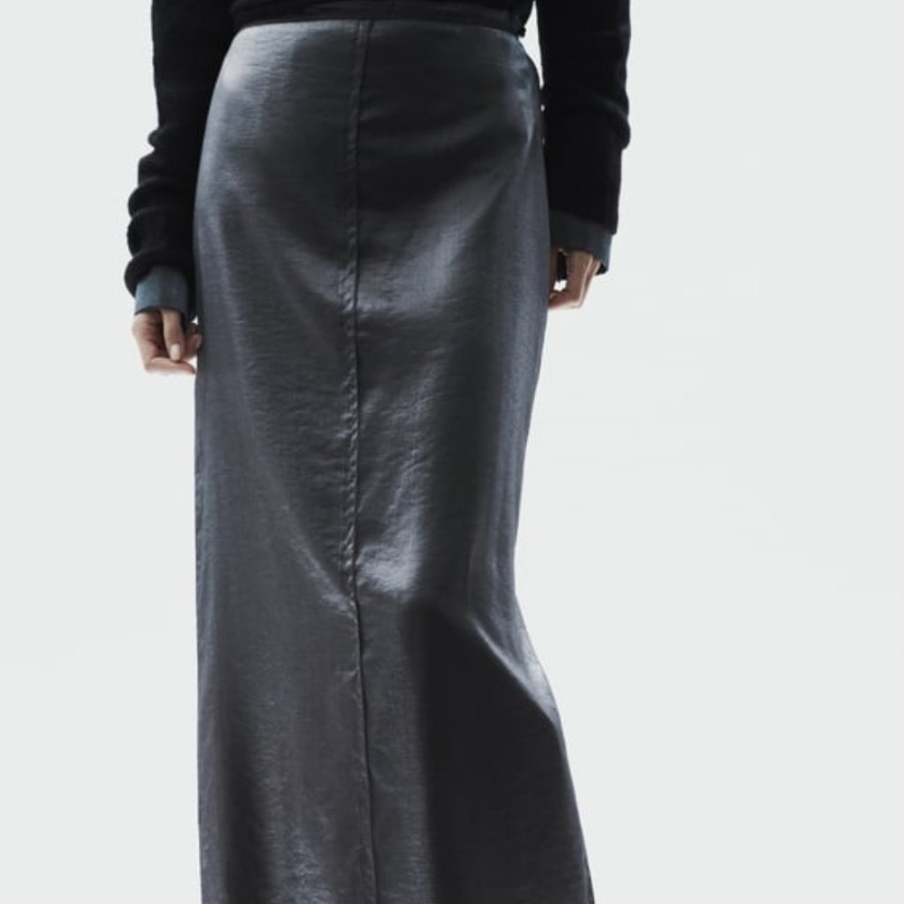 Zara IRIDESCENT MIDI SKIRT Size XL New